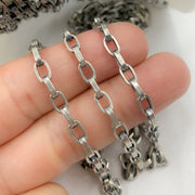 Oxidized Sterling Silver Flat Box Chain